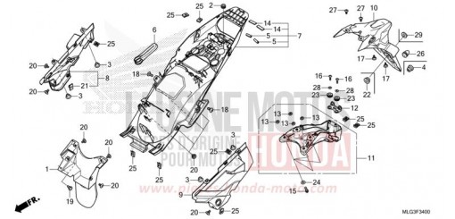 KOTFLUEGEL, HINTEN (CRF1100A/AL/D/DL) CRF1100AN de 2022